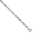 thumbnail image 1 of Auriga Fine Jewelry 14K White Gold Polished Diamond-cut Fancy Link Chain Necklace for Women 24", 1 of 4