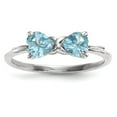 thumbnail image 1 of Auriga Fine Jewelry 14K White Gold Polished Light Swiss Blue Topaz Bow Ring for Women Size 7, 1 of 5