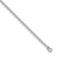 thumbnail image 1 of Auriga Fine Jewelry 14K White Gold Rhodium-plated Polished 3.5mm Solid Oval Link 8 Inch Chain Bracelet for Women, 1 of 6