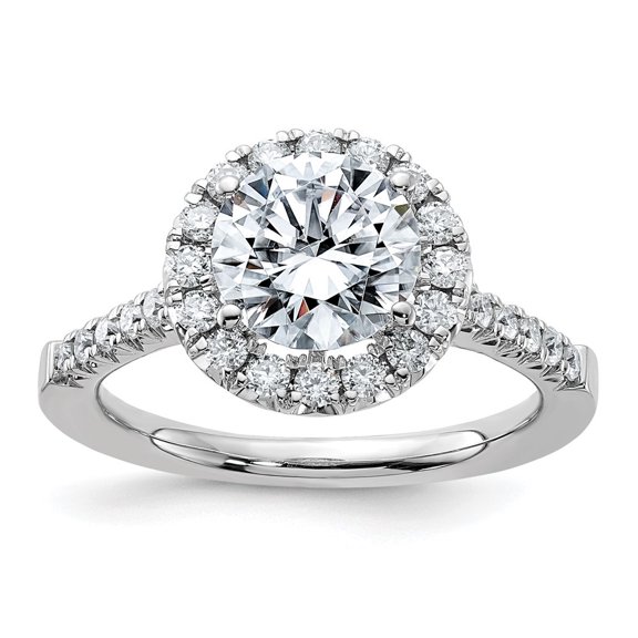 Auriga Fine Jewelry 14K White Gold Round Halo Moissanite Engagement Ring for Women Size 7 (Carat: 2 Carat, Color: G-H)