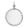 thumbnail image 1 of Auriga Fine Jewelry 14K White Gold Rounded with Rope .013 Gauge Engravable Disc for Women (L-34 mm, W-25 mm), 1 of 4