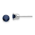 thumbnail image 1 of Auriga Fine Jewelry 14K White Gold Sapphire Stud Earrings for Women, 1 of 6