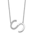 thumbnail image 1 of Auriga Fine Jewelry 14K White Gold Sideways Diamond Initial S Necklace for Women, 1 of 5