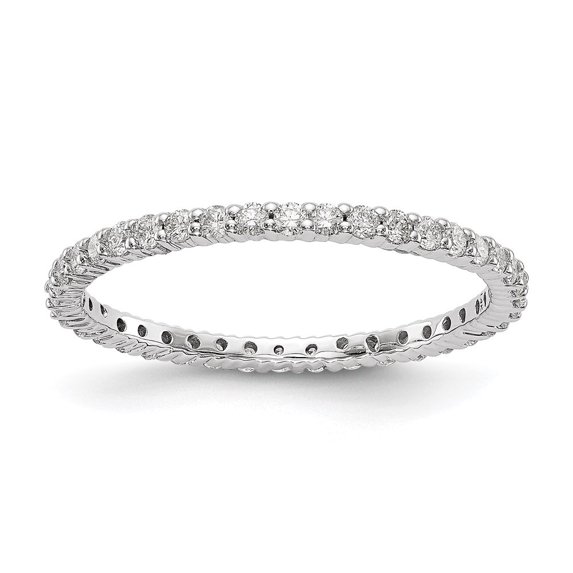 Auriga Fine Jewelry 14K White Gold Size 6 Shared Prong 1/2 carat Diamond Complete Eternity Band for Women
