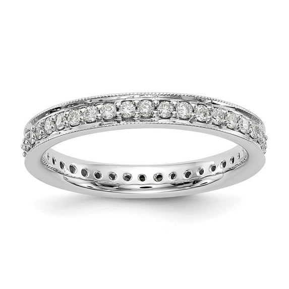 Auriga Fine Jewelry 14K White Gold Size 6 Vintage 1/2 carat Diamond Complete Eternity Band for Women