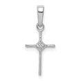 thumbnail image 1 of Auriga Fine Jewelry 14K White Gold .01ct. Diamond Cross Pendant for Women (L - 0.79 inch, W - 8 inch), 1 of 4