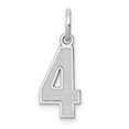 thumbnail image 1 of Auriga Fine Jewelry 14K White Gold Satin Number 4 Charm for Women (L-14.34 mm, W-7.11 mm), 1 of 6