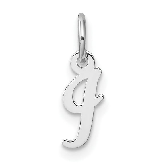Auriga Fine Jewelry 14K White Gold Script Letter I Charm for Women (L-15.2 mm)