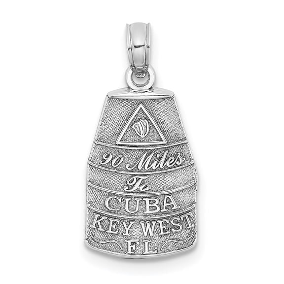 Auriga Fine Jewelry 14K White Gold Southern Most Point USA / KEY WEST FL Charm for Women (L-20.2 mm, W-9.9 mm)