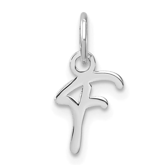Auriga Fine Jewelry 14K White Gold Uppercase Letter F Initial Charm for Women (L- 15.4mm)