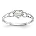 thumbnail image 1 of Auriga Fine Jewelry 14K White Gold White Topaz Birthstone Ring for Women Size- 6, 1 of 4