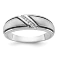 thumbnail image 1 of Auriga Fine Jewelry 14K White Gold with Black Rhodium Men's Polished and Satin 1/15 Carat Lab Grown Diamond Ring Size 10, 1 of 5