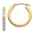 thumbnail image 1 of Auriga Fine Jewelry 14K Yellow Gold 0.01ct Diamond Hinged Hoop Earrings for Women, 1 of 5