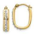 thumbnail image 1 of Auriga Fine Jewelry 14K Yellow Gold 0.01ct Diamond Squared Hinged Hoop Earrings for Women, 1 of 5