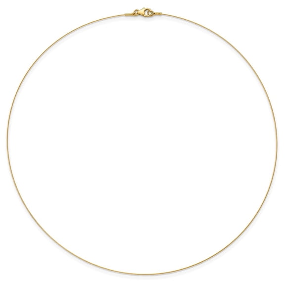 Auriga Fine Jewelry 14K Yellow Gold 0.5 mm Single Wire Chain Necklace for Women 18"