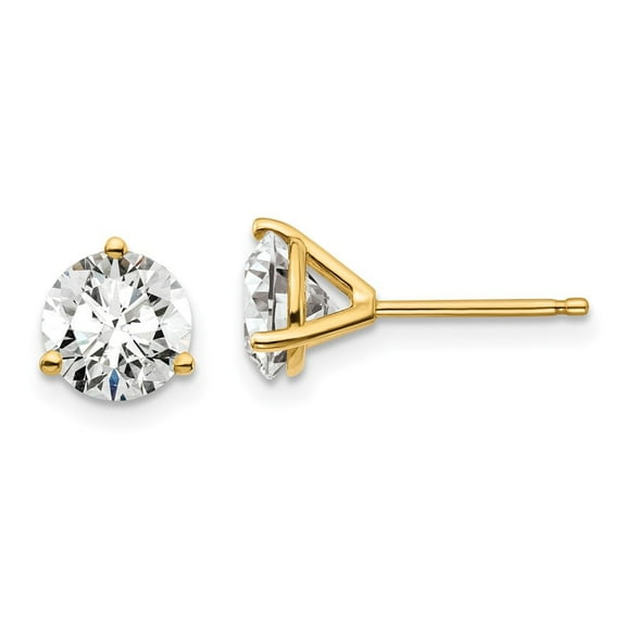 Auriga Fine Jewelry 14K Yellow Gold 1 1/2 ctw Round Lab Grown Diamond Post Stud Earrings for Women (Clarity- VSI, Color- DF)