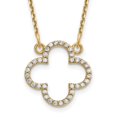 thumbnail image 1 of Auriga Fine Jewelry 14K Yellow Gold 1.1 mm Small Necklace Diamond Quatrefoil Design Necklace for Women 18", 1 of 6