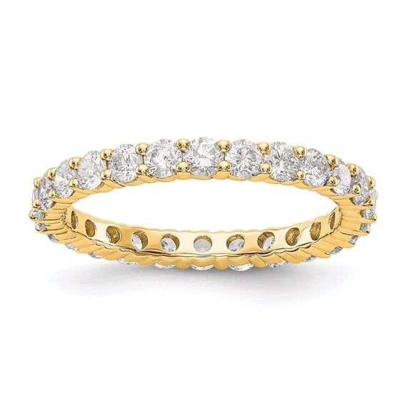 Auriga Fine Jewelry 14K Yellow Gold 1.5CT Shared Prong Diamond Eternity Band for Women Size 4