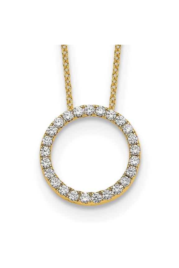 Fine Jewelry 14K Yellow Gold 1.6 mm Lab Grown Diamond Eternity Necklace for Women 18"