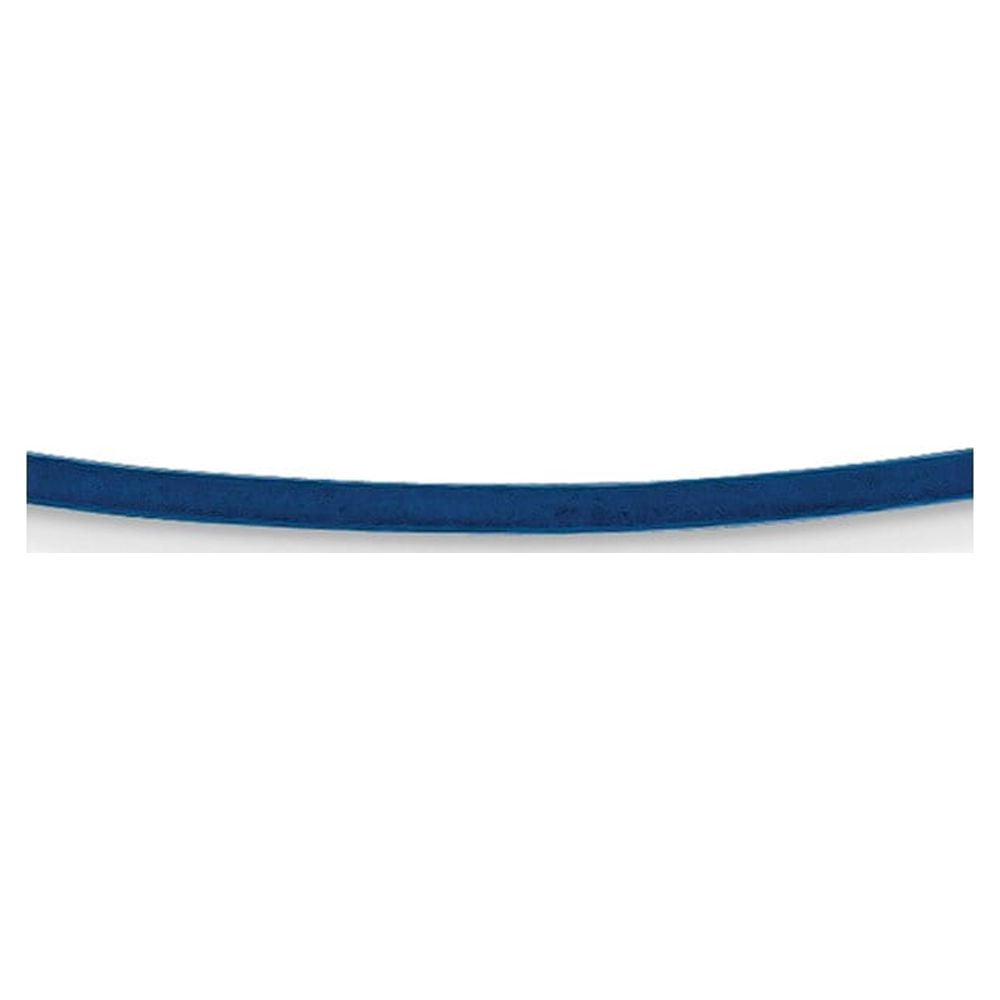 Auriga Fine Jewelry 14K Yellow Gold 1.6mm Royal Blue Leather Cord Necklace 16" for Women