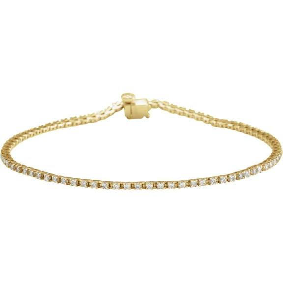 Auriga Fine Jewelry 14K Yellow Gold 1 CTW Lab-Grown Diamond Line 7 1/4" Bracelet for Women