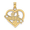 thumbnail image 1 of Auriga Fine Jewelry 14K Yellow Gold #1 WIFE Heart Charm for Women, 1 of 6