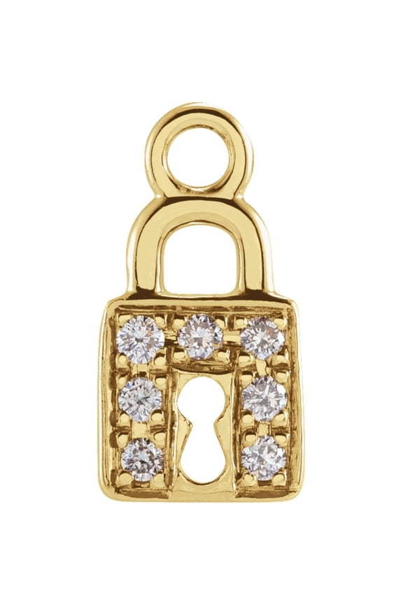 Fine Jewelry 14K Yellow Gold 1 mm Natural Diamond Locket Dangle Earrings for Women