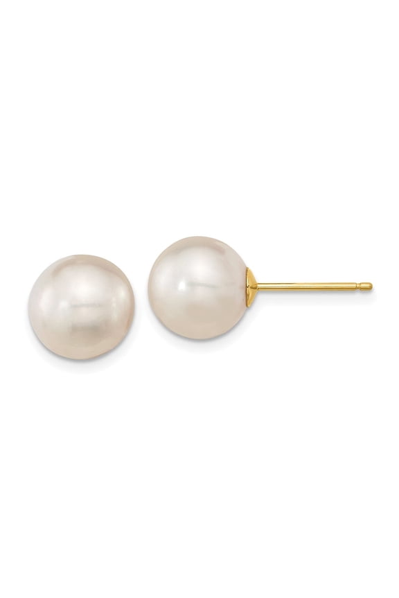 Fine Jewelry 14K Yellow Gold 10-11mm South Sea Pearl Stud Earrings for Women