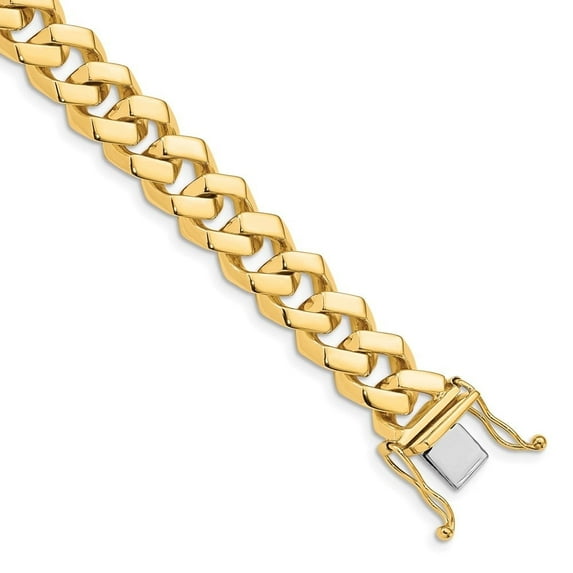 Auriga Fine Jewelry 14K Yellow Gold 10mm Fancy Link Chain Necklace 22inch for Women