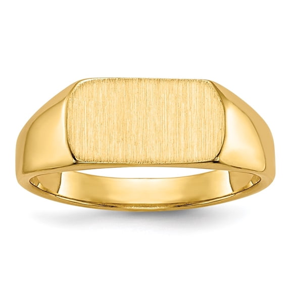 Auriga Fine Jewelry 14K Yellow Gold 10x6 mm Open Back Signet Ring for Women Size 3