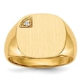 thumbnail image 1 of Auriga Fine Jewelry 14K Yellow Gold 15.0x15.0mm Closed Back Men's Diamond Signet Ring Size- 10, 1 of 6