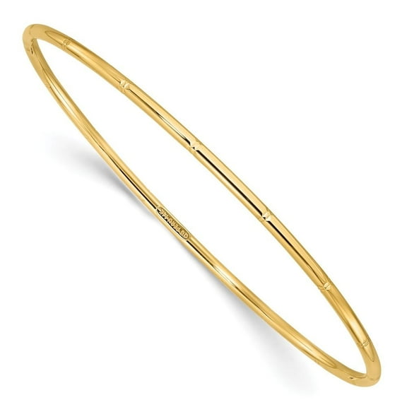 Auriga Fine Jewelry 14K Yellow Gold 2.00mm Diamond-cut Polished Slip On Bangle for Women