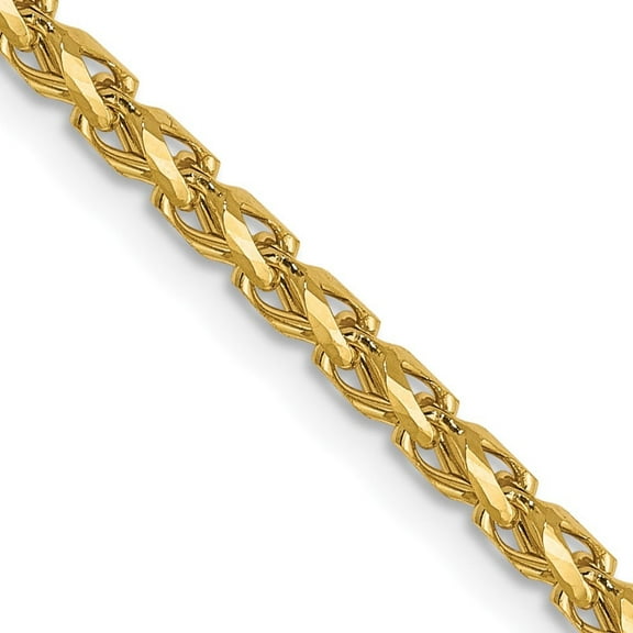 Auriga Fine Jewelry 14K Yellow Gold 2.1mm Open Franco Chain Necklace 18 inch for Women