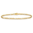 thumbnail image 1 of Auriga Fine Jewelry 14K Yellow Gold 2.25mm Flat Figaro Anklet 9inch for Women, 1 of 5