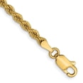 thumbnail image 1 of Auriga Fine Jewelry 14K Yellow Gold 2.25mm Solid Rope Chain Bracelet 8 inch for Women, 1 of 5