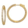 thumbnail image 1 of Auriga Mother's Day Gift 14K Yellow Gold In/Out Hoop Diamond Earrings for Women, 1 of 5