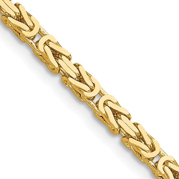 Auriga Fine Jewelry 14K Yellow Gold 2.5mm Byzantine Chain Necklace 20 inch for Women