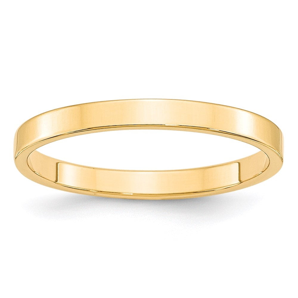 Auriga Fine Jewelry 14K Yellow Gold 2.5mm Lightweight Flat Wedding Band ...