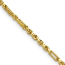 Auriga Fine Jewelry 14K Yellow Gold 2.75mm Diamond-cut Milano Rope 7inch Chain Bracelet for Women
