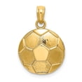 thumbnail image 1 of Auriga Fine Jewelry 14K Yellow Gold 2-D Engravable Soccer Ball Charm for Women (Length - 13 mm, Width - 13 mm), 1 of 6