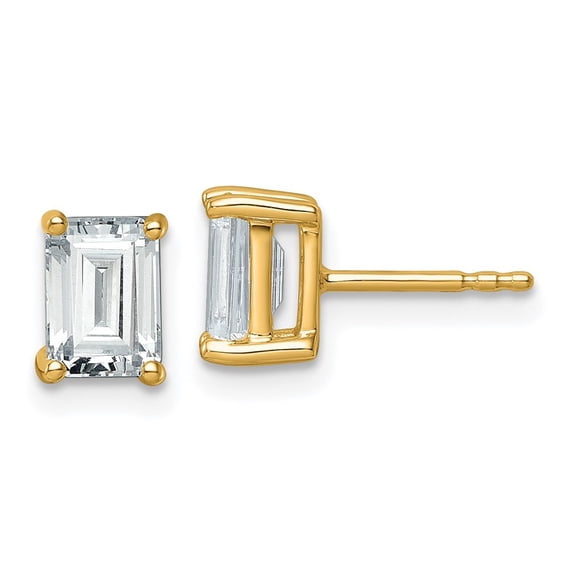 Auriga Fine Jewelry 14K Yellow Gold 2 cwt. Emerald Lab Grown Diamond Stud Post Earrings For Women (Clarity -VS/SI, Color -DEF)
