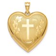 thumbnail image 1 of Auriga Fine Jewelry 14K Yellow Gold 24mm Cross Ash Holder Heart Locket (L- 30.5mm, W-24mm) Valentine's Day Gift for Women, 1 of 4