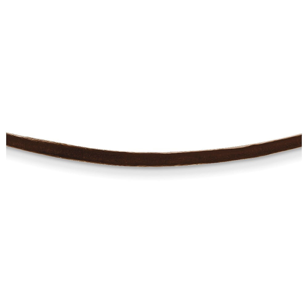 Auriga Fine Jewelry 14K Yellow Gold 2mm Brown Leather Cord Necklace 18inch for Women