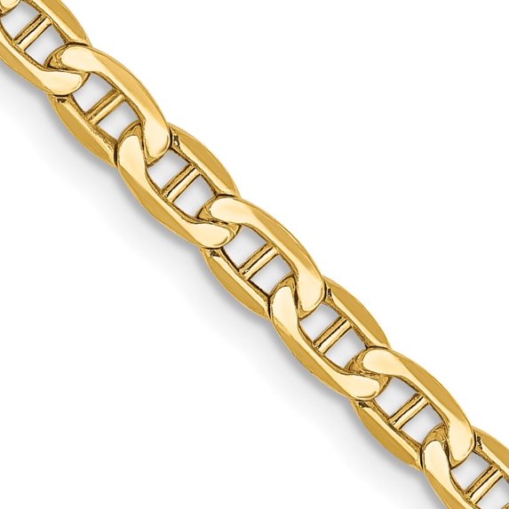 Auriga Fine Jewelry 14K Yellow Gold 3.2mm Anchor Chain Necklace 22inch for Women