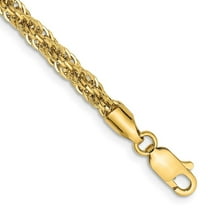 Auriga Fine Jewelry 14K Yellow Gold 3.3mm Semi-Solid Chain Bracelet 7 inch for Women