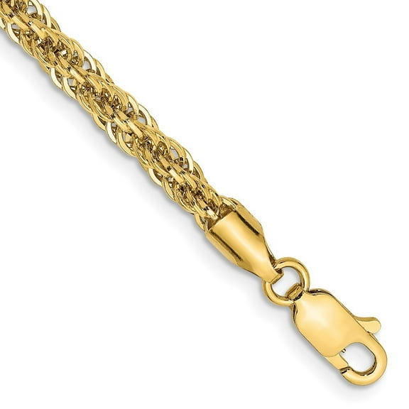 Auriga Fine Jewelry 14K Yellow Gold 3.3mm Semi-Solid Chain Bracelet 7 inch for Women