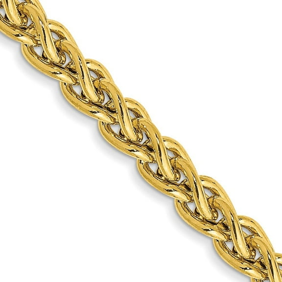 Auriga Fine Jewelry 14K Yellow Gold 3.45mm Wheat Chain Necklace 16inch for Women