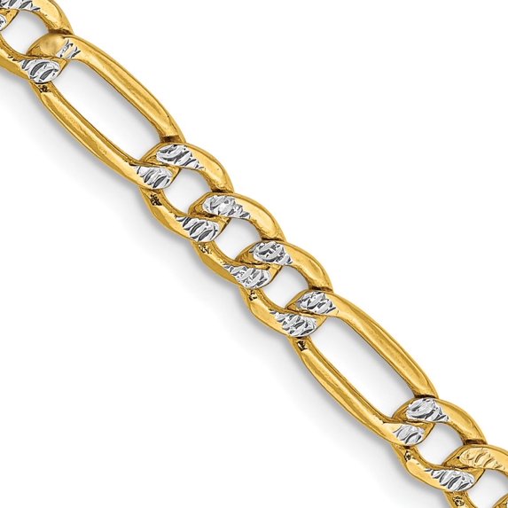 Auriga Fine Jewelry 14K Yellow Gold 3.9mm Figaro Chain Necklace 20inch for Women