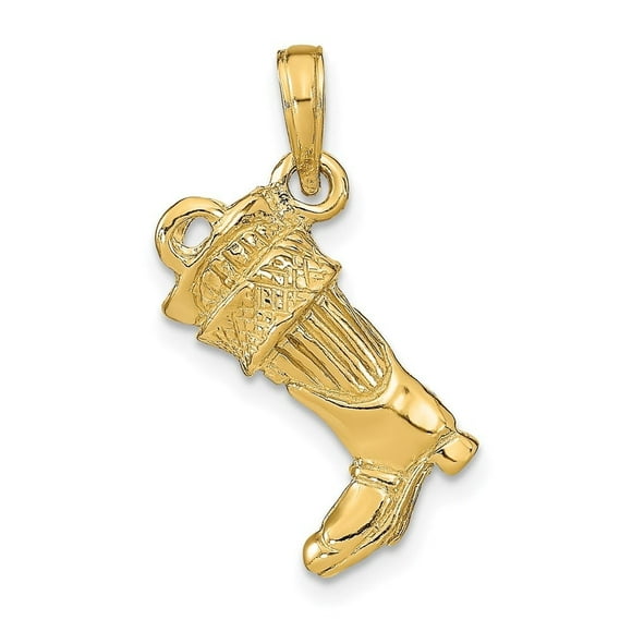 Auriga Fine Jewelry 14K Yellow Gold 3-D Large Firefighter Boot Pendant for Women