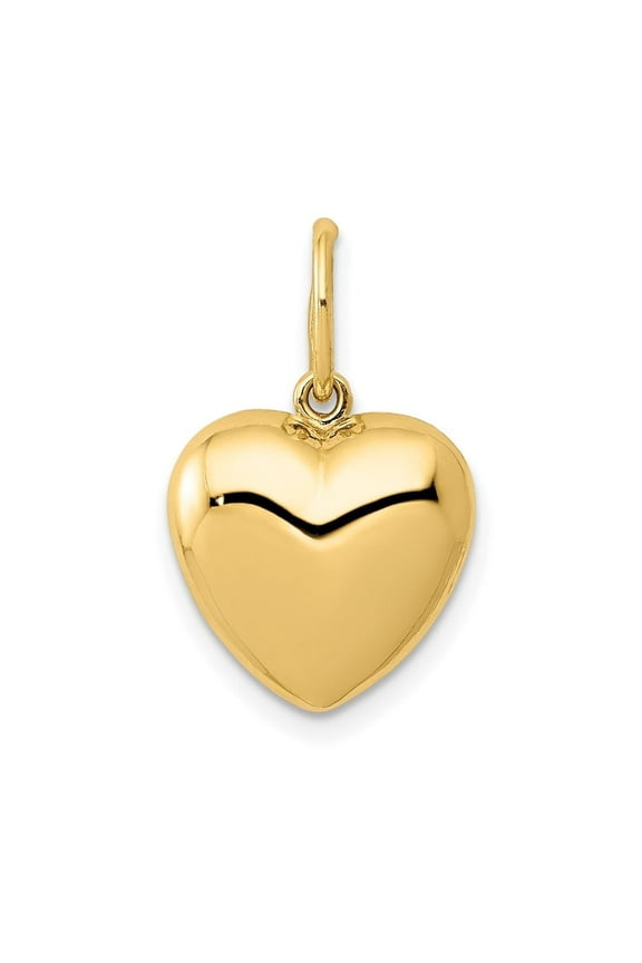Fine Jewelry 14K Yellow Gold 3-D Puffed Heart Pendant for Women